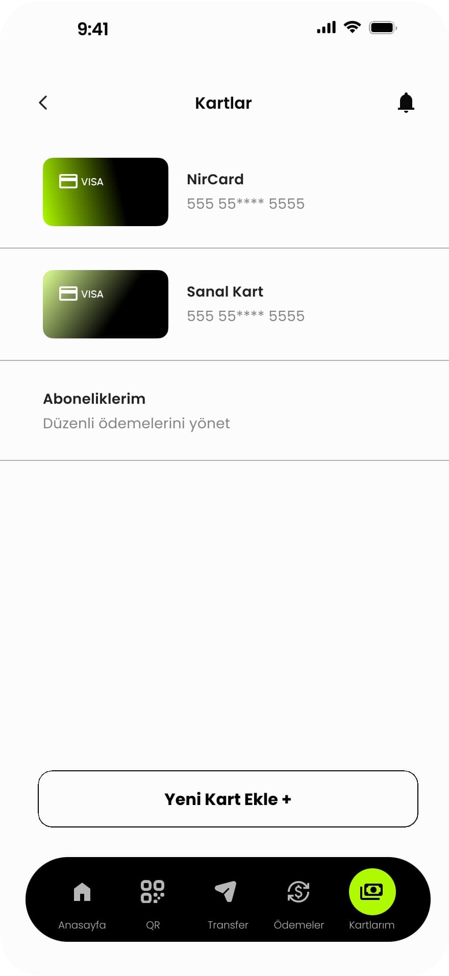NirPay mobil ekran tasarımı
